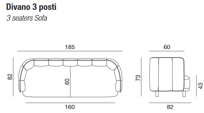 Chain Twils Sofa dimensions