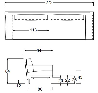 Dimensiones Sofá Etan Twils