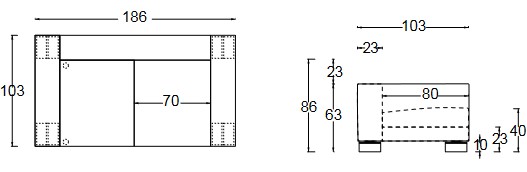 Dimensiones Sofá T-Time Twils