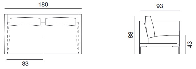 Canapé Tudor Twils dimensions