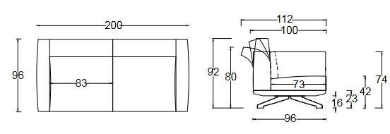 Wing Sofa Twils dimensions