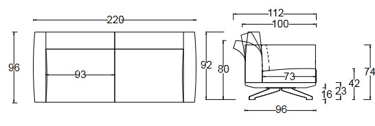 Dimensions Canapé Wing Twils