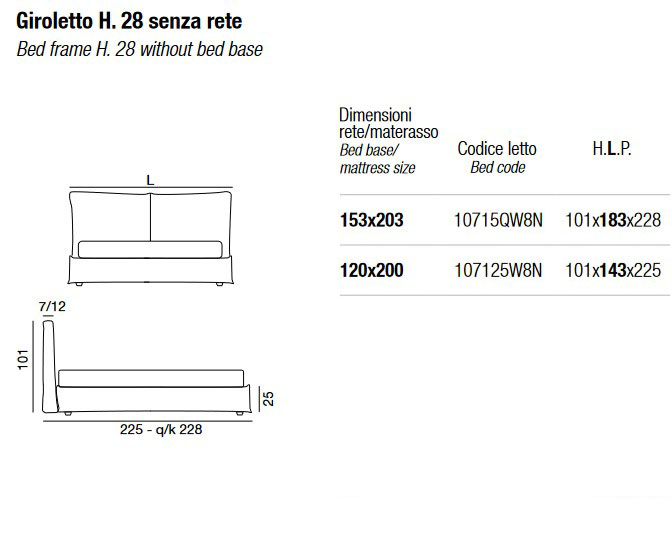 Dimensiones cama Ada Twils una plaza y media