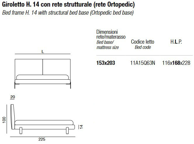 Dimensiones cama Book Twils de una plaza y media