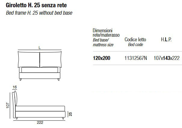 Dimensiones de la cama Blanca Twils una plaza y media