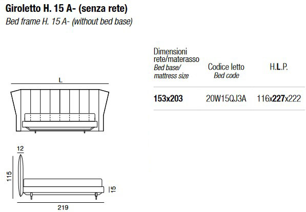 Dimensiones de la cama Opèra Fleur Twils de una plaza y media