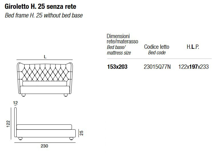 Dimensions of the Tommy Twils one-and-a-half bed