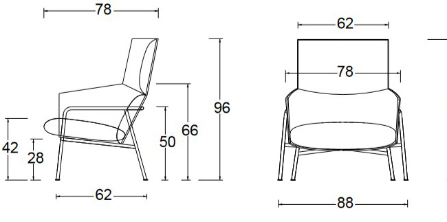 Dimensions du Fauteuil Adele Twils