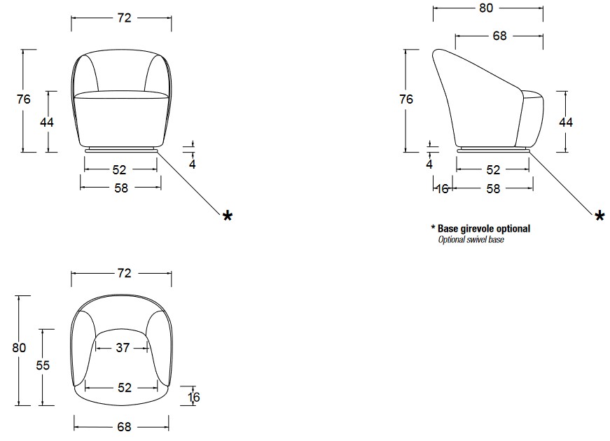 Dimensions du fauteuil Jolie Twils