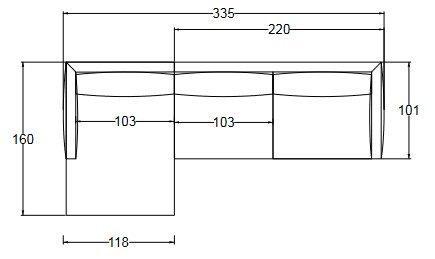 Dimensions du Canapé Ascot Twils