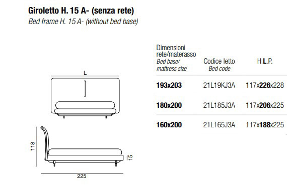 Dimensions du lit double Sail Twils