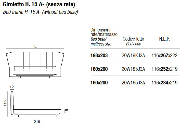 Dimensions of Opèra Fleur Twils Double Bed-00