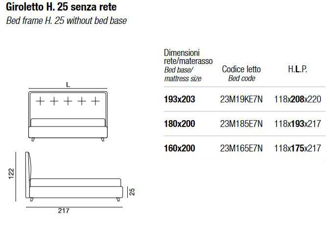 Dimensions of the Venus Twils One-and-a-Half Bed - Venus Clou