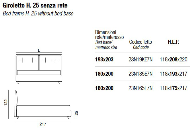 Dimensiones de la cama Venus Twils de una plaza y media - Venus Lab