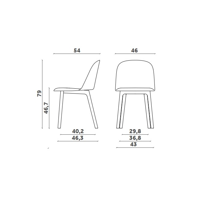 Sedia Mariolina Wood Miniforms