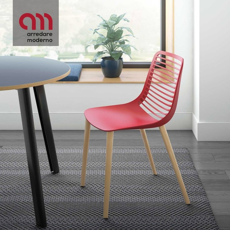 Mini Wood Casprini Sedia con gambe in legno - Arredare Moderno