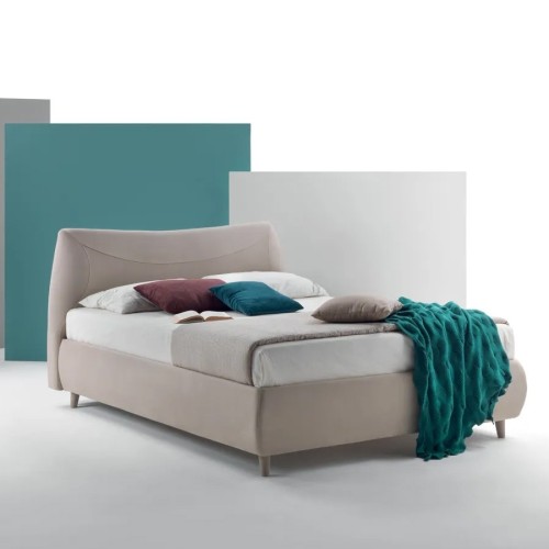 Letto contenitore singolo Ergogreen Corinne in pelle