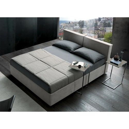 Letto contenitore matrimoniale moderno Ergogreen Jasmine imbottito