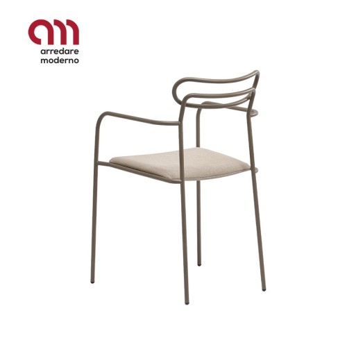 Sedia Infiniti Design Ùti steel back with arms - Arredare moderno