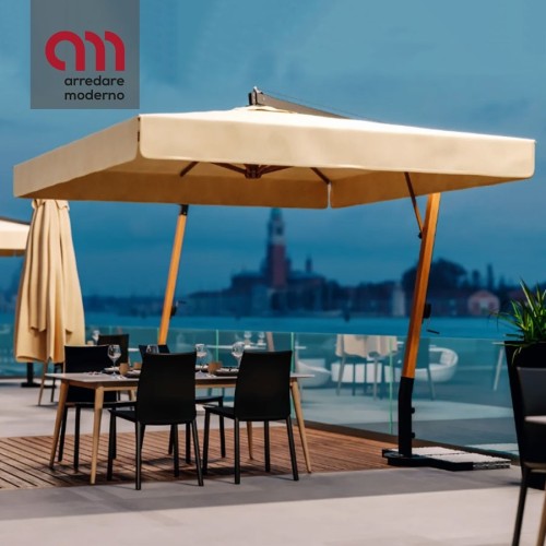 Ombrellone Ombrellificio Veneto Riviera Aluwood - Arredare Moderno