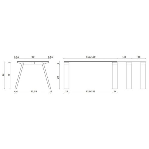 Tavolo Artù Plus Miniforms Allungabile