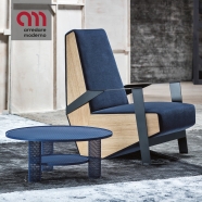 Poltrona Silver Lake Moroso fianchi in legno