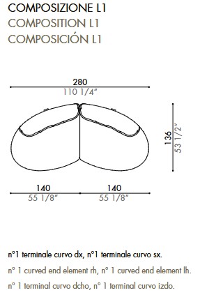 Divano Ethìa Désirée dimensioni