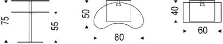 Mesita Lap Cattelan Italia dimensiones y medidas