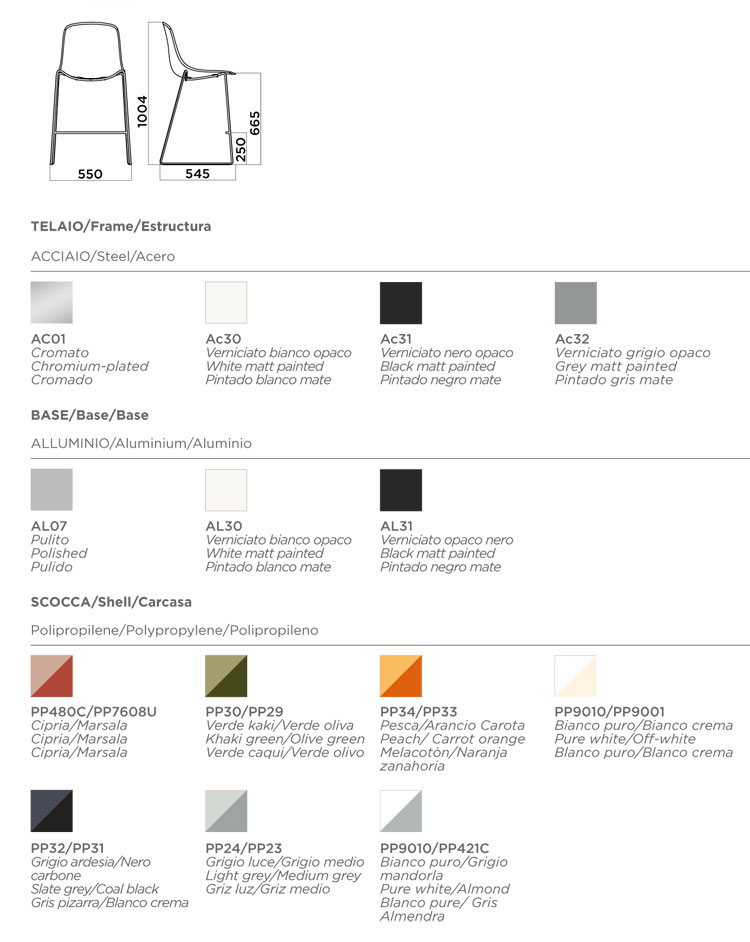 Pure Loop Binuance Kitchen Stool Infiniti Design sizes and finishes