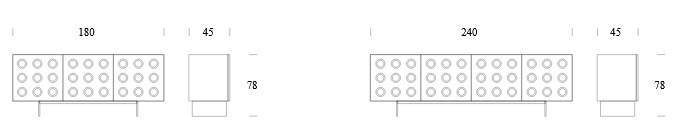 Dimensions of the Rock Tonin Casa Sideboard